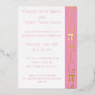 It Adds Up in Petal Pink Foil Invitation