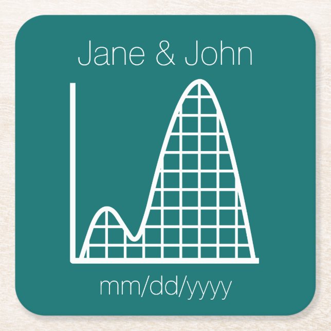 It Adds Up in Teal Paper Coaster (Front)