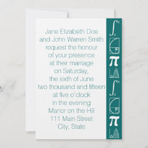 It Adds Up in Teal Wedding Invitation