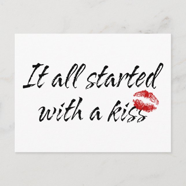 It All Started With A Kiss Maternity Postcard (Front)