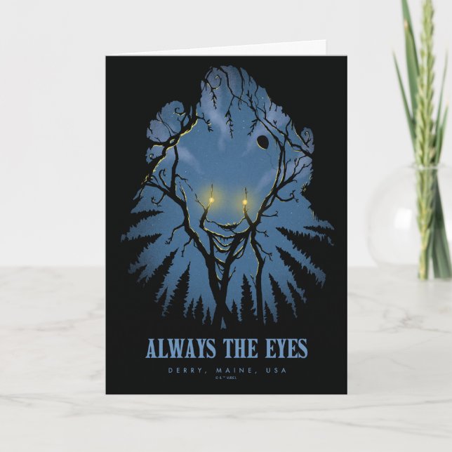 IT Always The Eyes Pareidolic Tree Tops Card (Front)