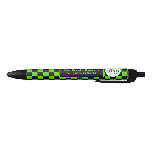 IT Business or Cyber Company - Lime Green Check Black Ink Pen (Bottom)
