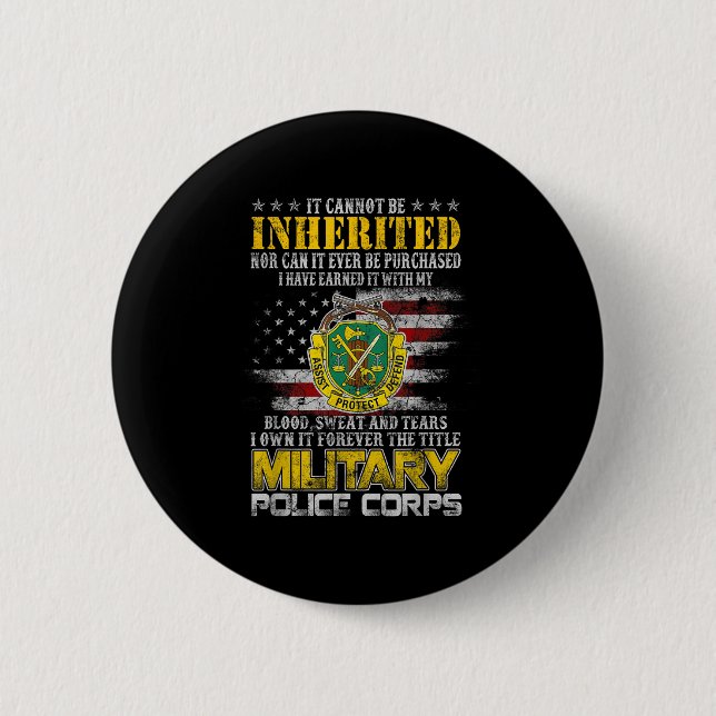 It Cannot Be Inherited Military Lice Veteran Day P 6 Cm Round Badge (Front)