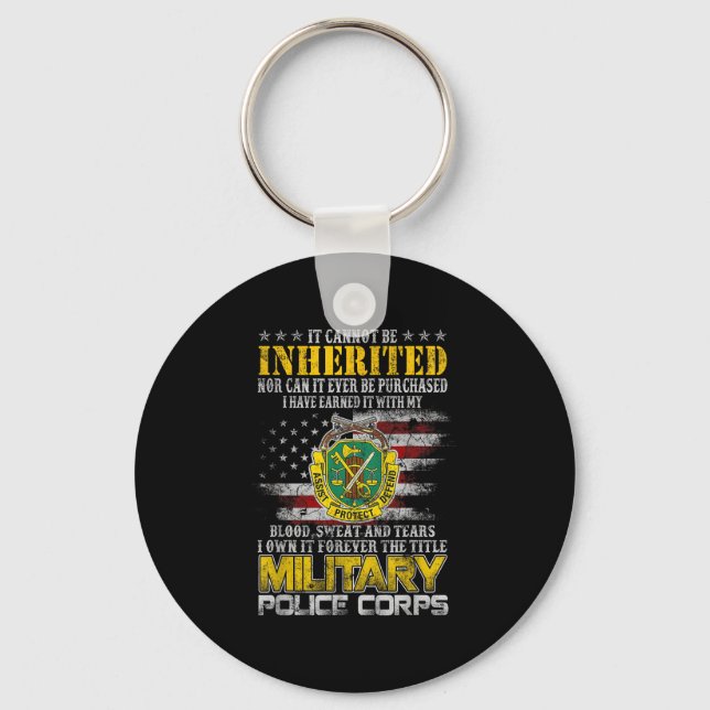 It Cannot Be Inherited Military Lice Veteran Day P Key Ring (Front)