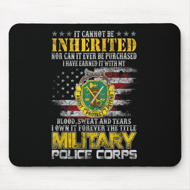It Cannot Be Inherited Military Lice Veteran Day P Mouse Pad (Front)