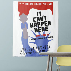 It Can't Happen Here WPA Poster Tapestry
