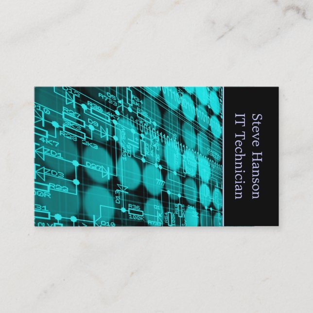 IT Computer Programmer Technician Business Card (Front)