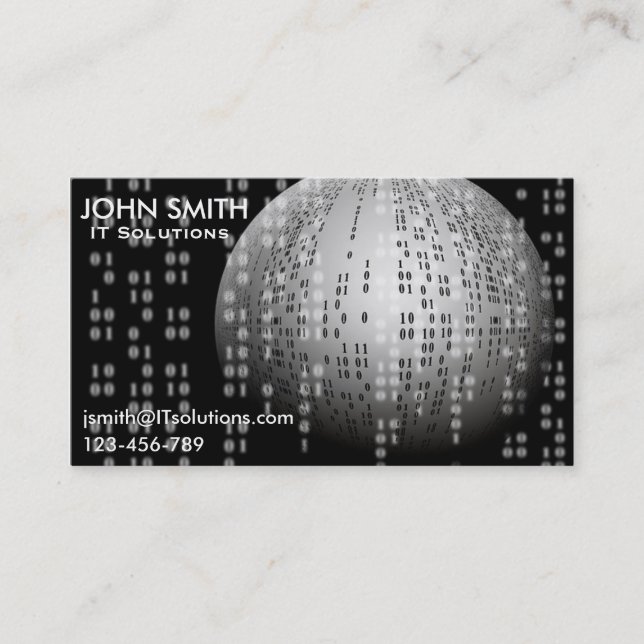 IT computer solutions consultant freelance IT Business Card (Front)