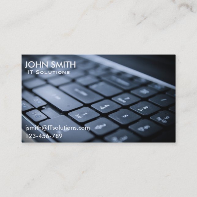 IT computer solutions consultant freelance IT Business Card (Front)