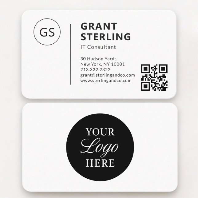IT Consultant QR Code Logo Professional Business Card (Creator Uploaded)