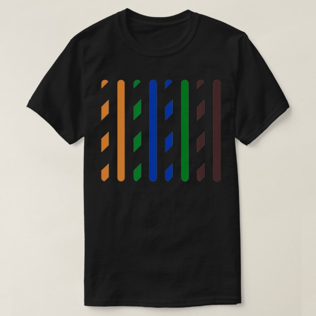 IT Data Cable RJ45 T568B Pinout Funny Data Technic T-Shirt (Design Front)
