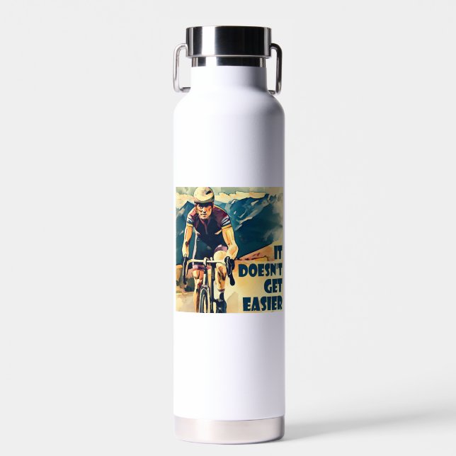 It Doesn't Get Easier Cycling Water Bottle (Front)