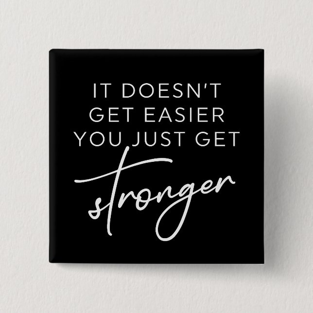 It Doesn't Get Easier You Just Get Stronger  15 Cm Square Badge (Front)