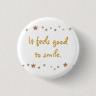 It feels good to smile, gold stars border buttons