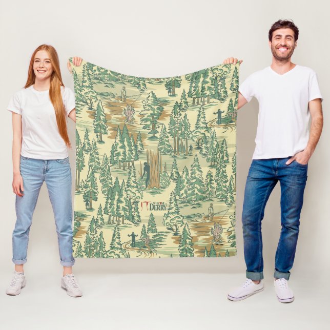 IT Forest Fishing Pattern Fleece Blanket (In Situ)