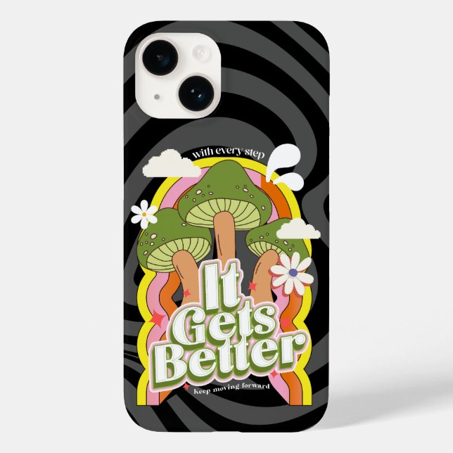 It Gets Better | Good Vibes & Groovy Feels Retro Case-Mate iPhone Case (Back)