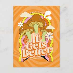 It Gets Better Good Vibes & Retro Groovy Feels Postcard