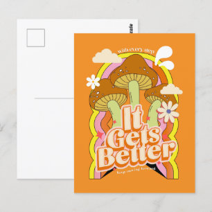It Gets Better Good Vibes & Retro Groovy Feels Postcard