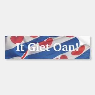 It Giet Oan Bumper Sicker Fryslan Flag Sticker