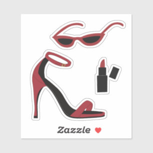 It Girl Red Heel Lipstick and Sunglasses 
