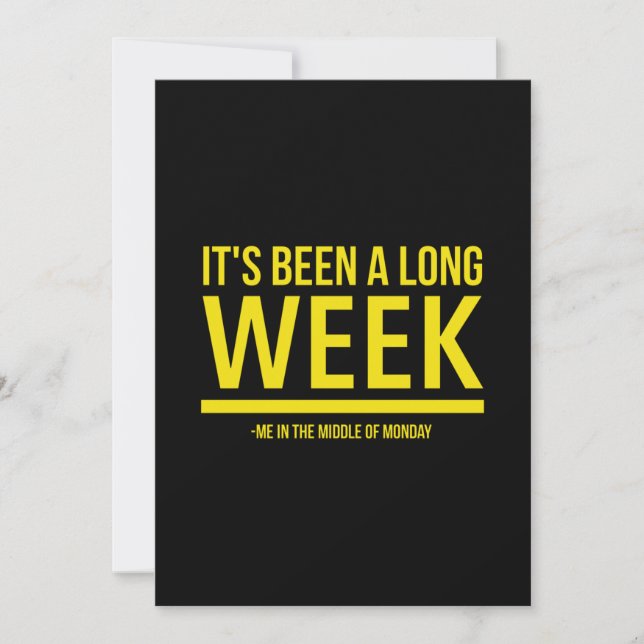It has been a long week funny monday quotes yellow thank you card (Front)