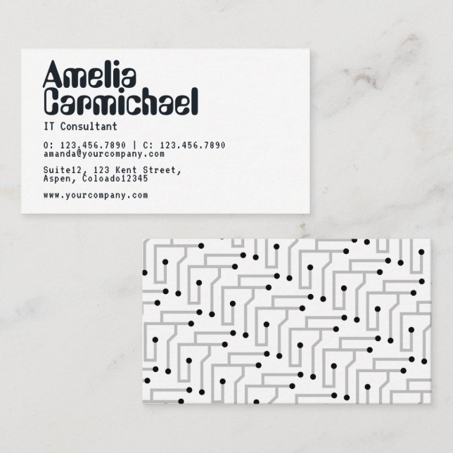IT Information Technology Consultant Business Card (Front/Back)