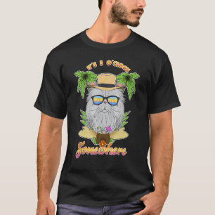 It Is 5 O´Clock Somewhere Drinking Persian Cat T-Shirt