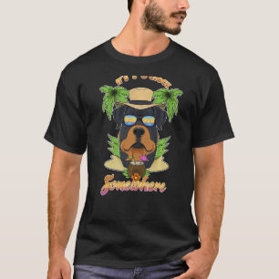 It Is 5 O´Clock Somewhere Drinking Rottweiler T-Shirt