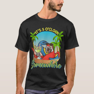 It is 5 Oclock somewhere Drinking Parrot  T-Shirt