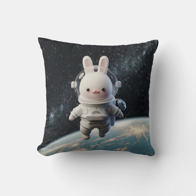 It is a rabbit that lives in space. cushion (Front)