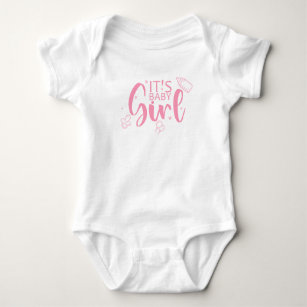 It is Baby Girl Cute Pacifier Fun Gender Reveal Baby Bodysuit