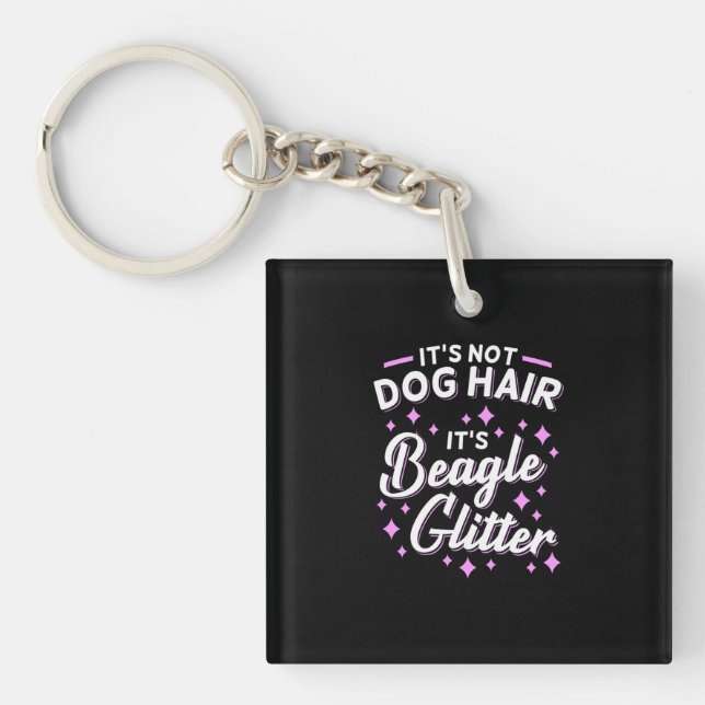 It Is Beagle Dog Glitter Key Ring (Front)