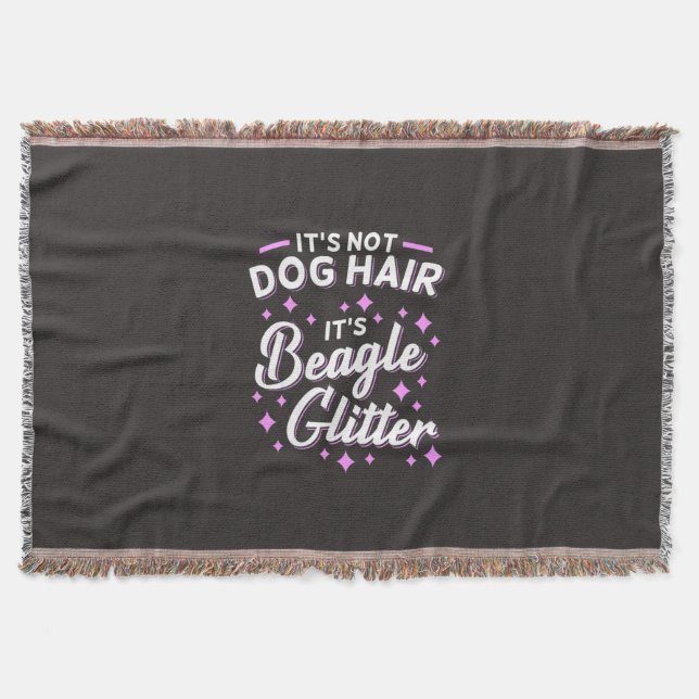 It Is Beagle Dog Glitter Throw Blanket (Front)