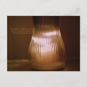 "It is better to light one candle" postcard