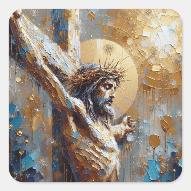 It Is Done - Jesus Series Art Collection Square Sticker (Front)
