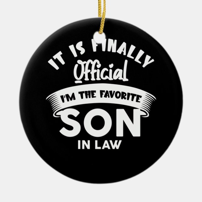 It Is Finally Official Favourite Son In Law Ceramic Tree Decoration (Front)
