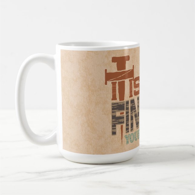 It Is Finished Abstract Iron Nails Christian Cross Coffee Mug (Left)