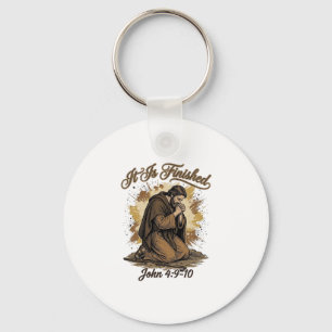 It Is Finished Bible Verse Vintage Christian Shirt Key Ring