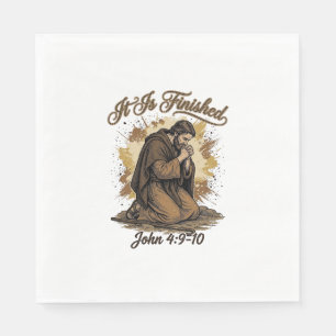 It Is Finished Bible Verse Vintage Christian Shirt Napkin