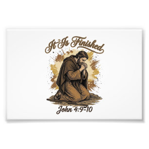 It Is Finished Bible Verse Vintage Christian Shirt Photo Print