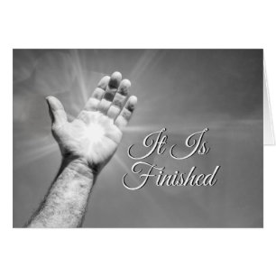 It Is Finished Grayscale Greeting Card
