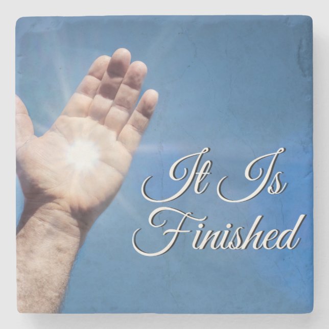 It Is Finished Stone Coaster (Front)