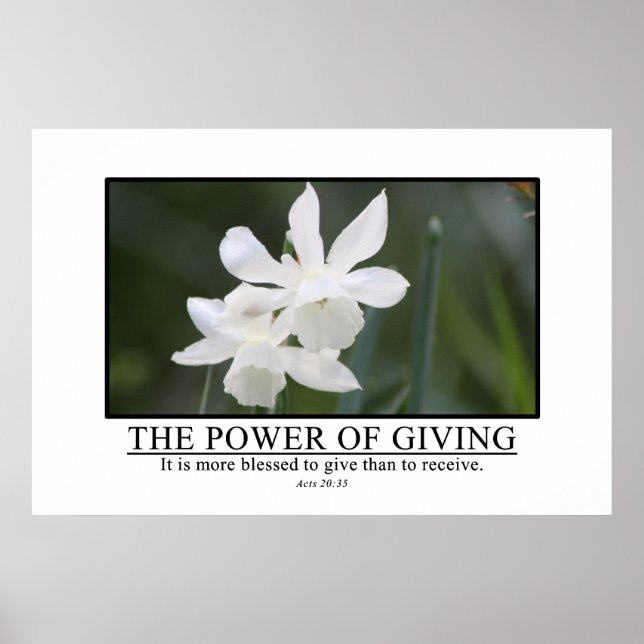 It is more blessed to give than receive poster (Front)