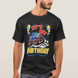 It Is My Birthday Boy Monster Truck Car Party Day  T-Shirt