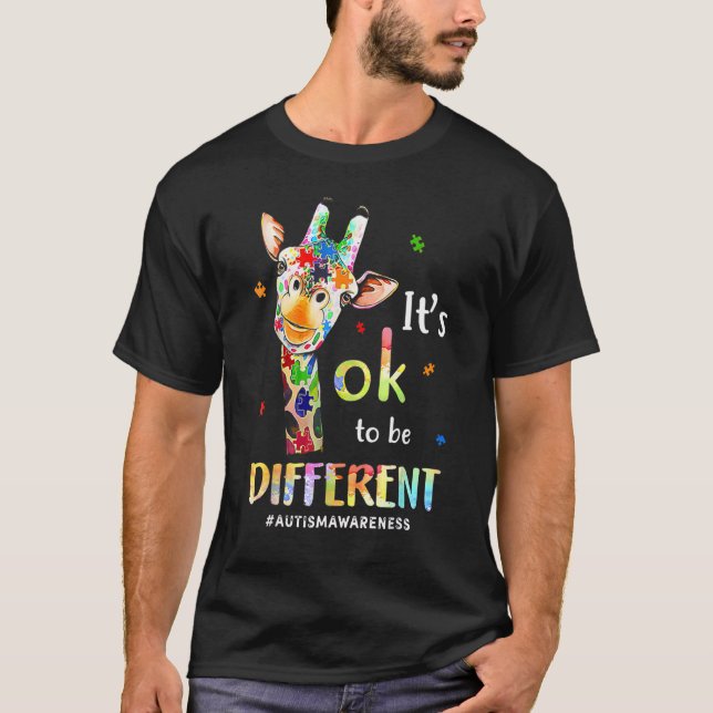 It Is Ok To Be Different Autismawareness T-Shirt (Front)