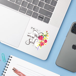 It is well red and yellow floral sticker