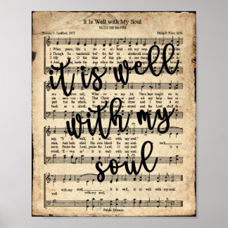 It is Well Vintage Hymn Poster