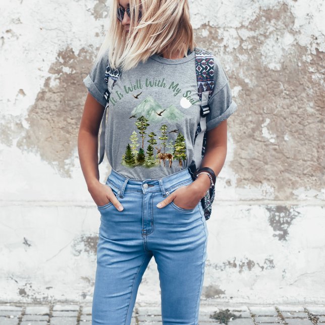 It is Well with my Soul Christian Song Woodland T-Shirt (Creator Uploaded)