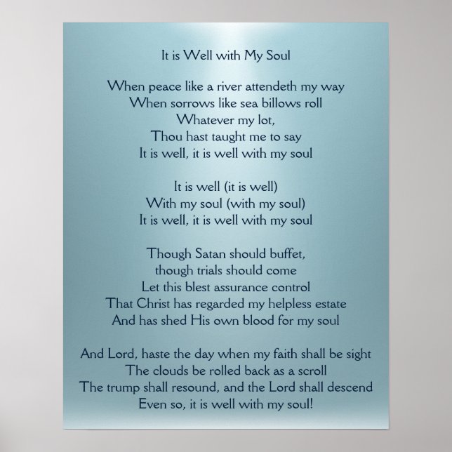 It is Well with My Soul Comforting Hymn Art Poster (Front)