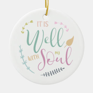it is well with my soul faith based christian ceramic tree decoration